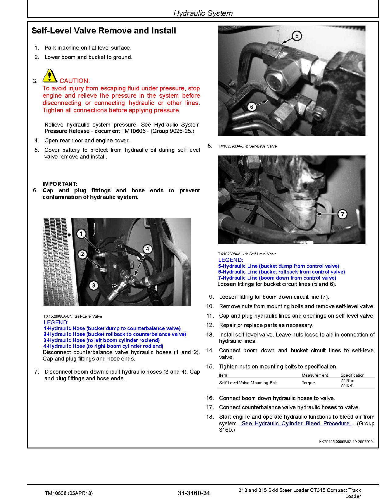 John Deere CT315 Compact Track Loaders 313 315 Skid Steer Loaders Repair Manual TM10608 (4)