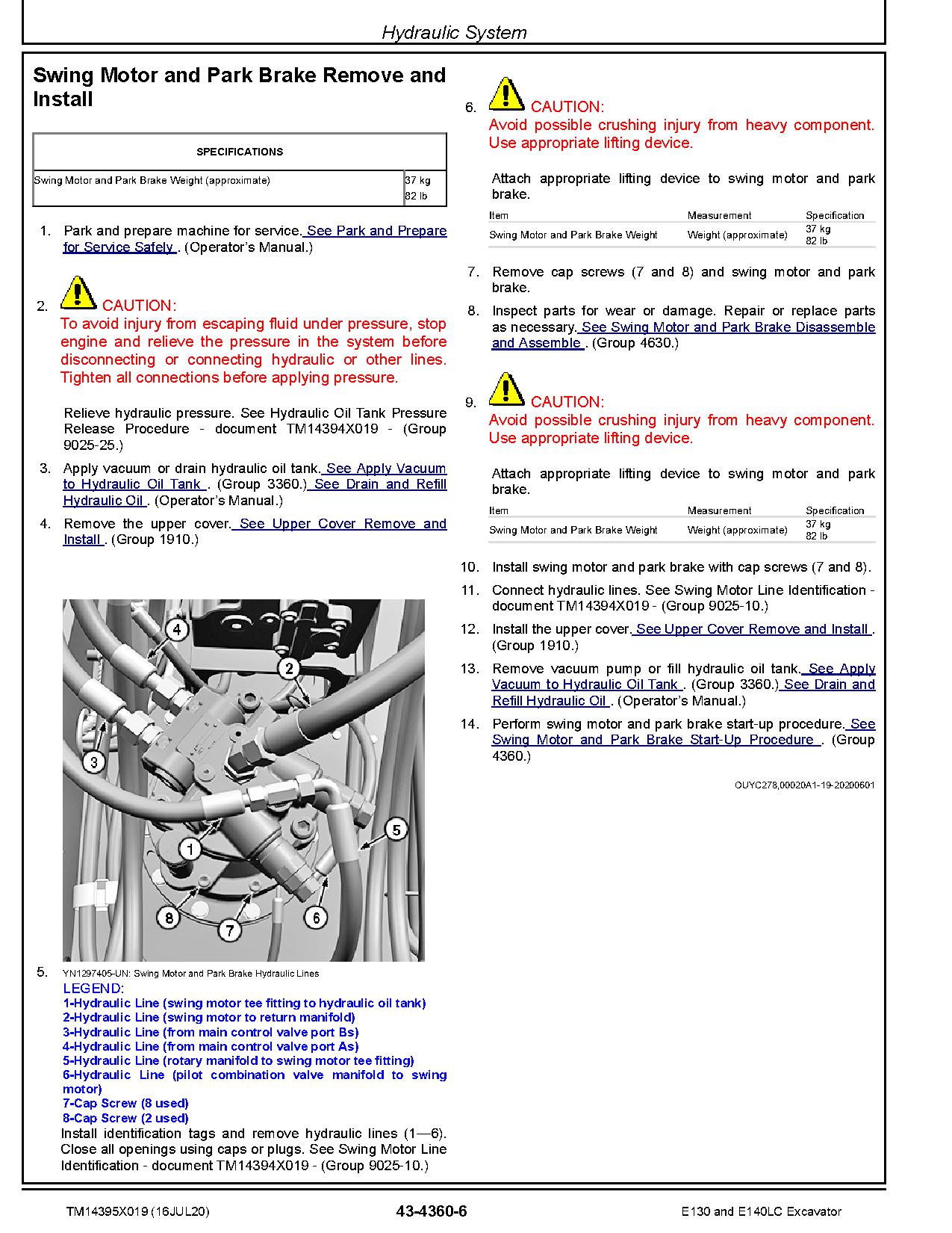John Deere E130 E140LC Crawler Excavators Repair Manual TM14395X019 (4)