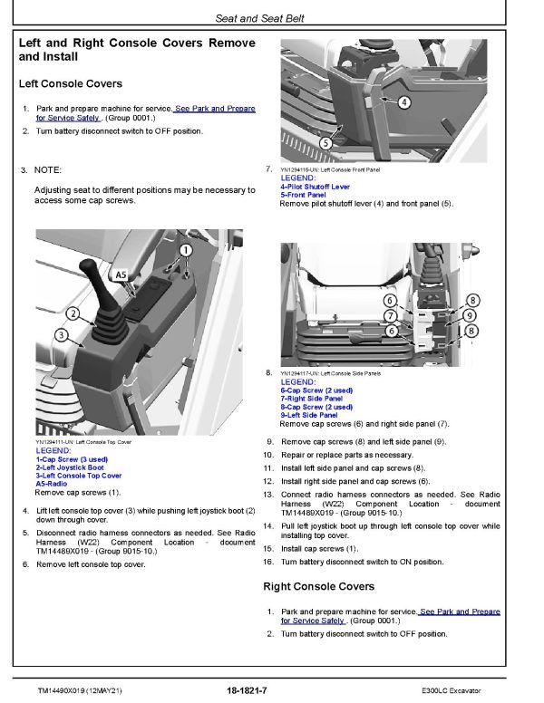 John Deere E300LC Crawler Excavators Repair Manual TM14490X019 (2)