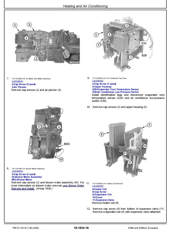 John Deere E360 E360LC Crawler Excavators Repair Manual TM13113X19 (2)
