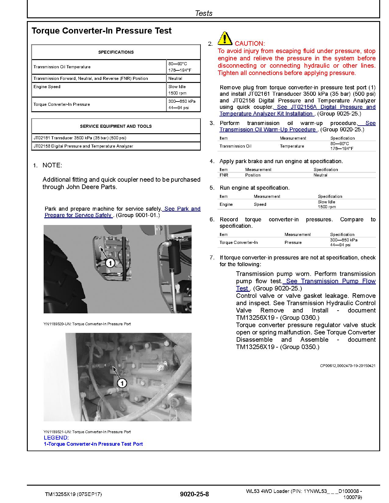 John Deere WL53 4WD Loaders Operation Test Manual TM13255X19 (4)