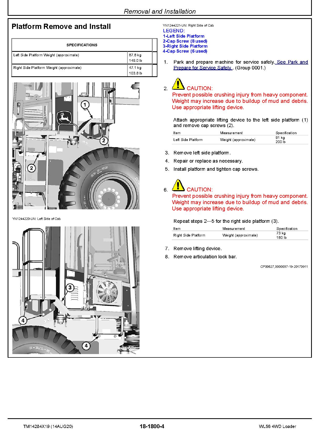 John Deere WL56 4WD Loaders Repair Manual TM14284X19 (4)