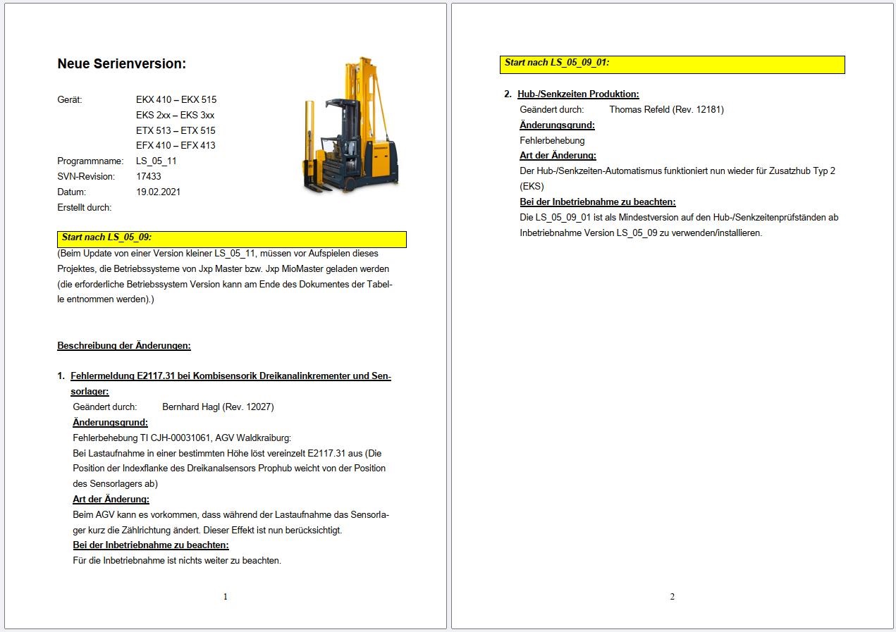 Jungheinrich Forklift LS 05 11 02.2021 EKX 410 – EKX 515 Diagnostic Project Database 2