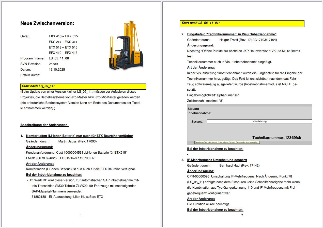 Jungheinrich Forklift LS 05 11 06 10.2025 EKX 410 – EKX 515 Diagnostic Project Database 2