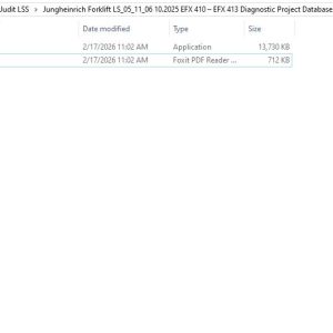 Jungheinrich Forklift LS 05 11 06 10.2025 ETX 513 – ETX 515 Diagnostic Project Database 1