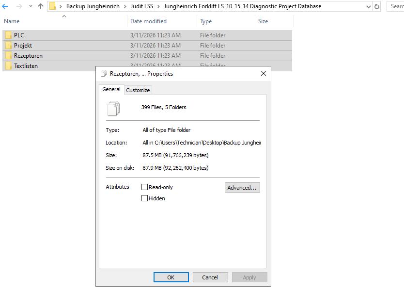 Jungheinrich Forklift LS 10 15 14 Diagnostic Project Database