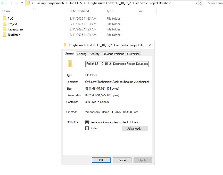 Jungheinrich Forklift LS 10 15 21 Diagnostic Project Database