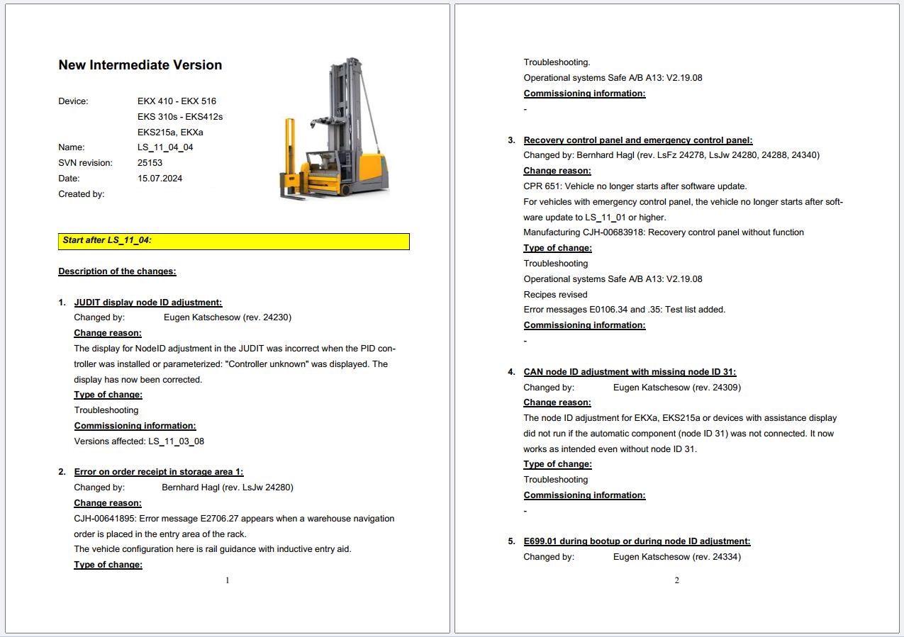 Jungheinrich Forklift LS 11 04 04 07.2024 EKX 410 EKX 516 Diagnostic Project Database 2