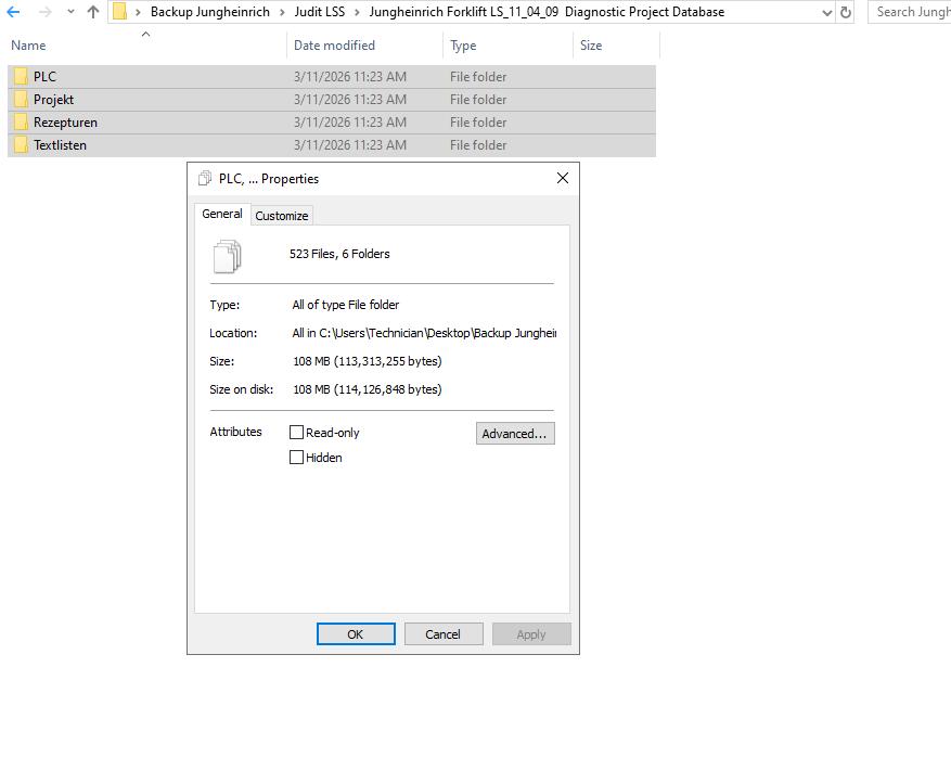 Jungheinrich Forklift LS 11 04 09 Diagnostic Project Database