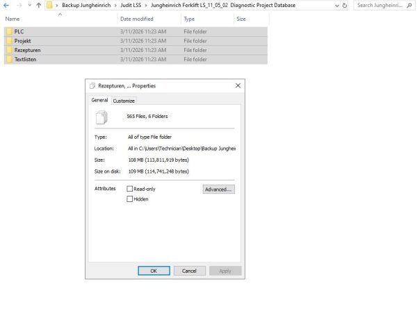Jungheinrich Forklift LS 11 05 02 Diagnostic Project Database