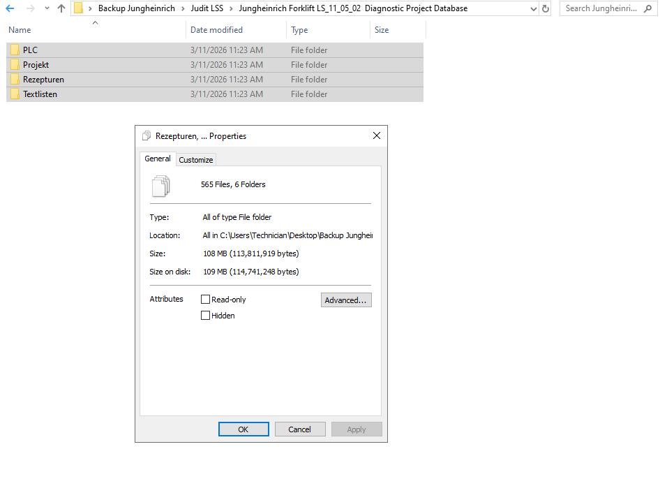 Jungheinrich Forklift LS 11 05 02 Diagnostic Project Database