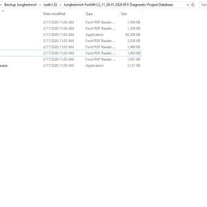 Jungheinrich Forklift LS 11 06 01.2026 EKS 310s EKS412s Diagnostic Project Database 1