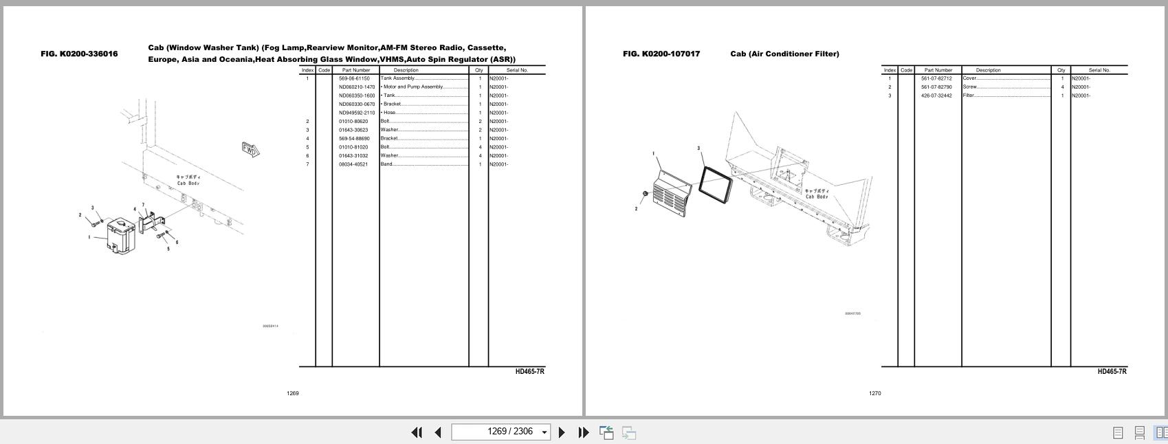 Komatsu Dump Truck HD465 7R Parts Book FEN05339 00 NI 00 2024 (2)