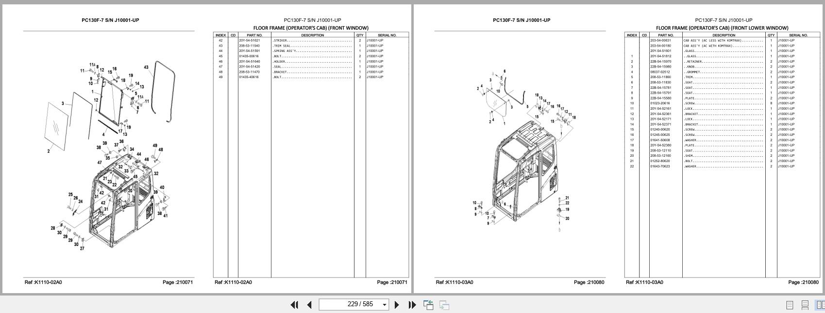 Komatsu Hydraulic Excavator PC130F 7 Parts Book LEPBP13710 2018 (2)