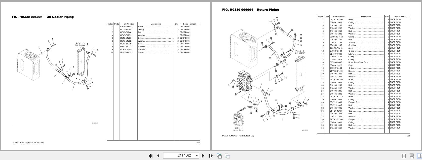 Komatsu Hydraulic Excavator PC200 10M0 CE Parts Book YEPB201800 00 2025 (2)