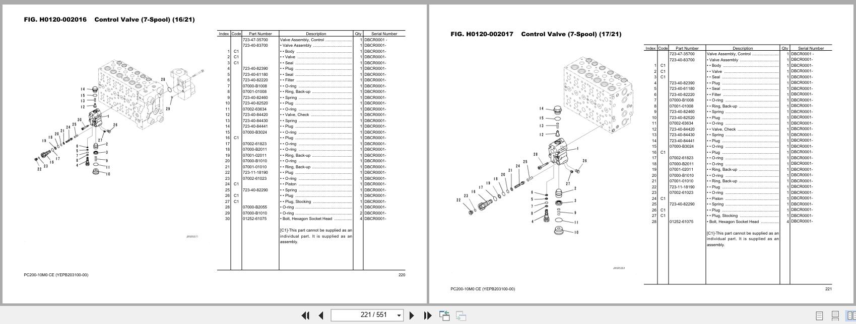 Komatsu Hydraulic Excavator PC200 10M0 CE Parts Book YEPB203100 00 2024 (2)