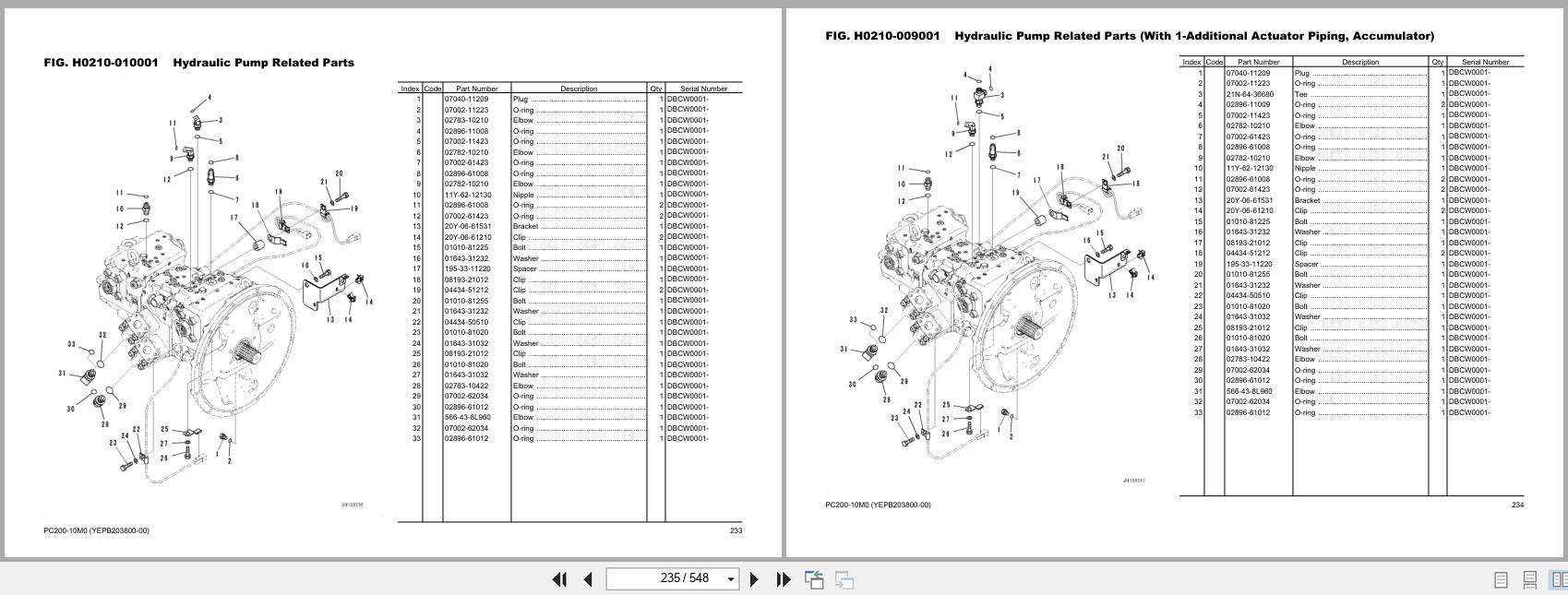 Komatsu Hydraulic Excavator PC200 10M0 Parts Book YEPB203800 00 2025 (2)