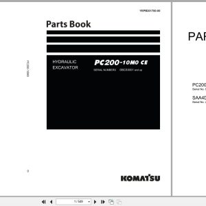 Komatsu Hydraulic Excavator PC210 11M0 CE Parts Book YEPB201700 00 2024 (1)