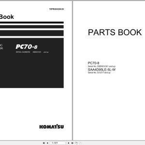 Komatsu Hydraulic Excavator PC70 8 Parts Book YEPB203200 00 2025 (1)