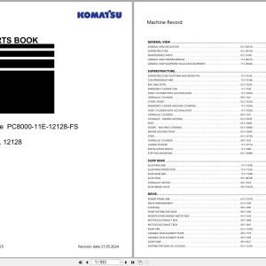 Komatsu Hydraulic Excavator PC8000 11E 12128 FS Parts Book 2024 (1)