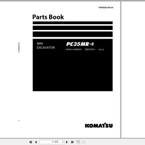 Komatsu Mini Excavator PC35MR 5 Parts Book YEPB203700 00 2026 (1)