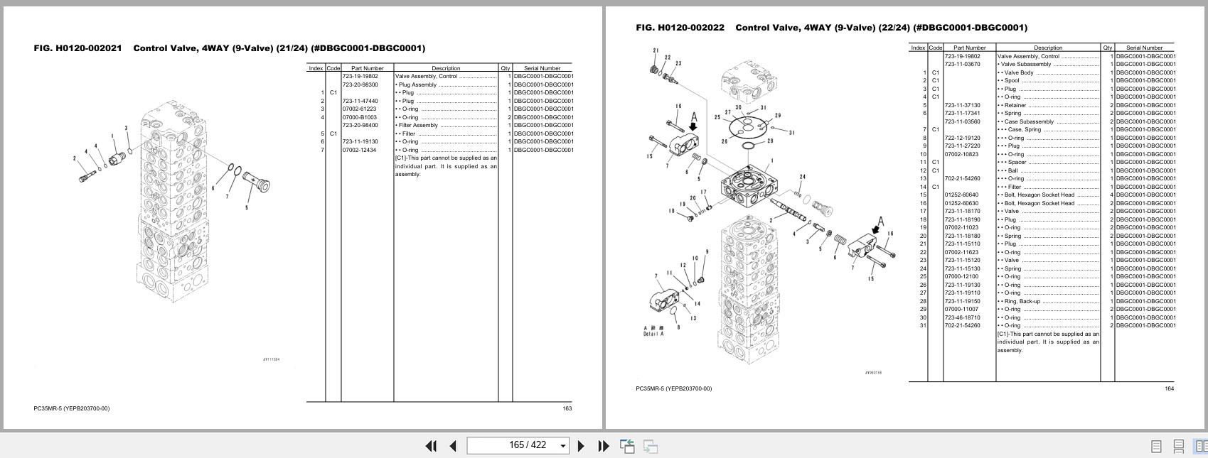Komatsu Mini Excavator PC35MR 5 Parts Book YEPB203700 00 2026 (2)