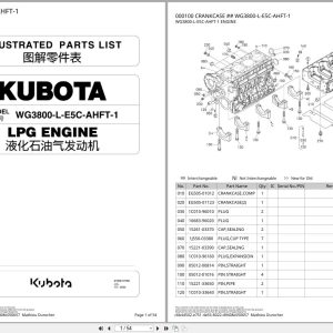 Kubota LPG Engine WG3800 L E5C AHFT 1 Illustrated Parts List 97898 97360 2020 (1)