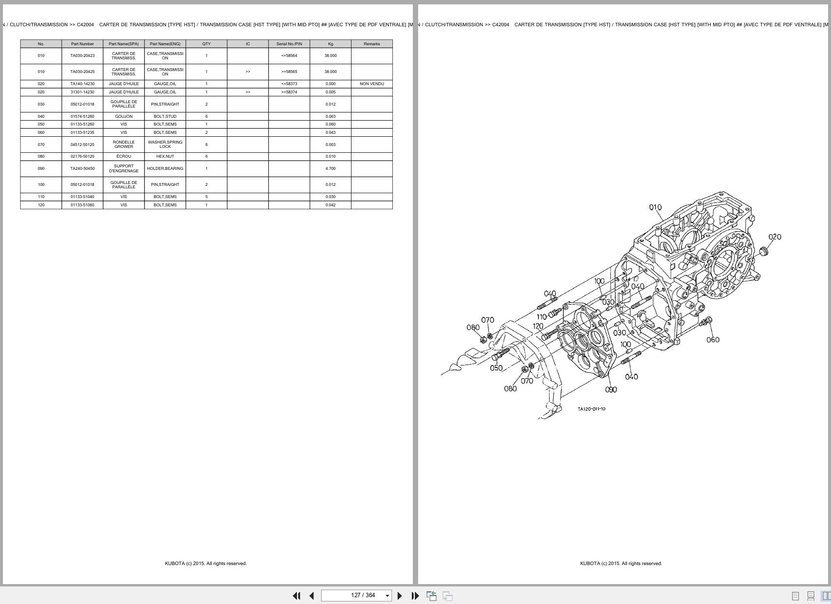 Kubota Tractor L3600DT CHST C Spare Parts Catalog EN FR (3)