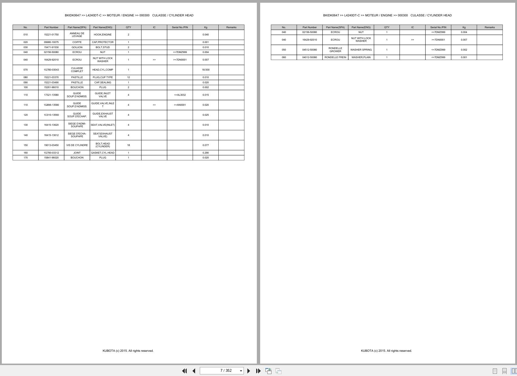 Kubota Tractor L4240DT C Spare Parts Catalog EN FR (2)