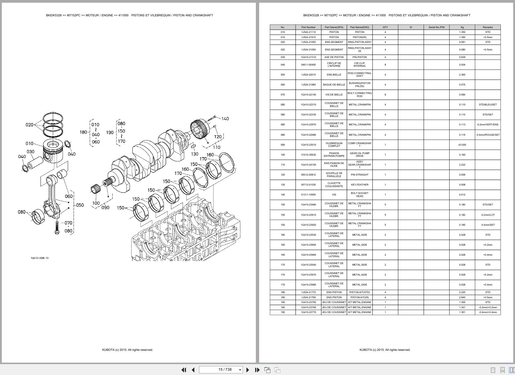 Kubota Tractor M7152PC Spare Parts Catalog EN FR (2)