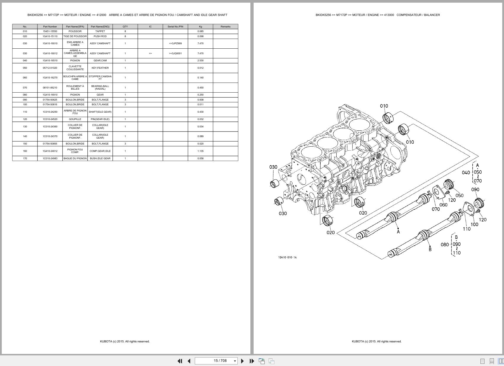 Kubota Tractor M7172P Spare Parts Catalog EN FR (2)