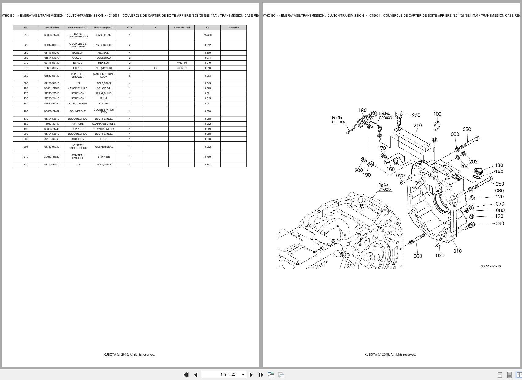 Kubota Tractor M8560DTHC EC Spare Parts Catalog EN FR (3)
