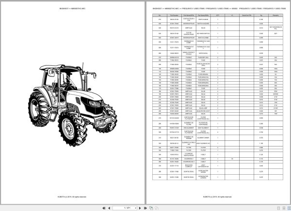 Kubota Tractor M8560DTHC NEC Spare Parts Catalog EN FR (1)