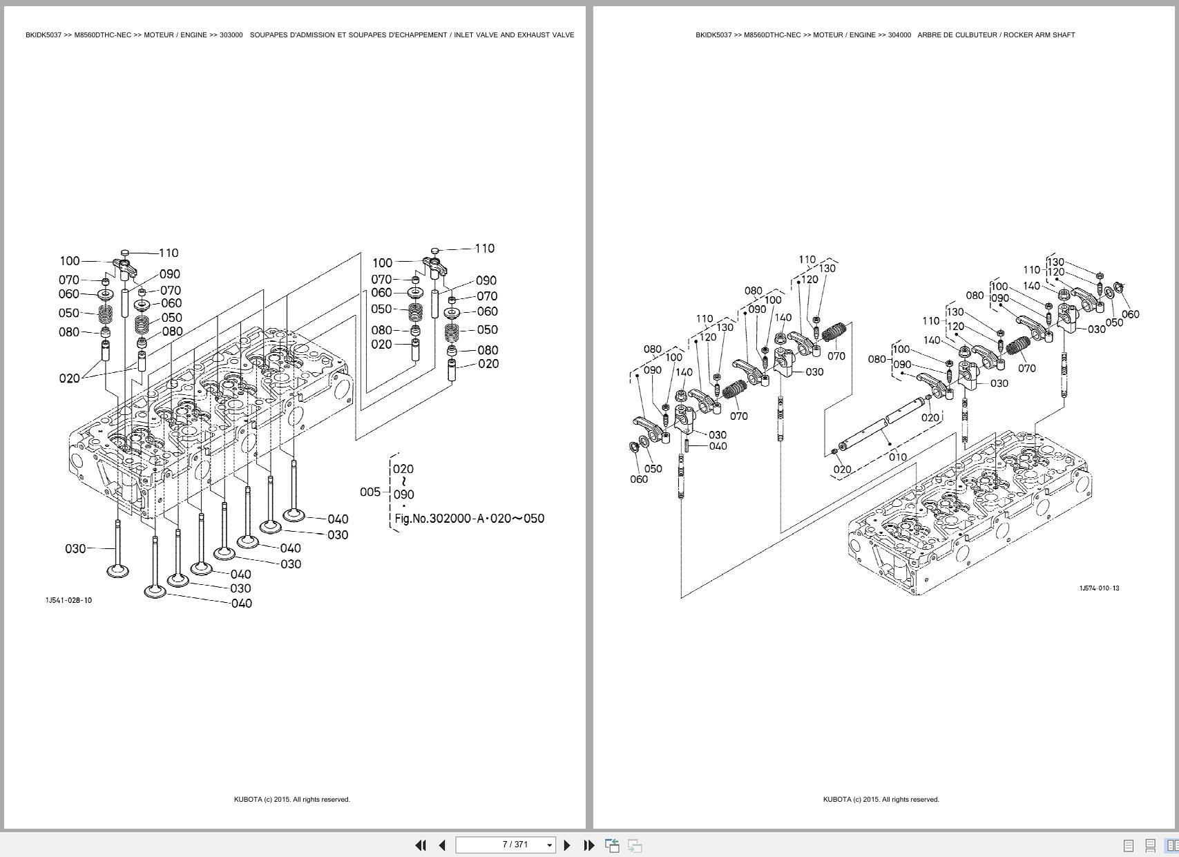 Kubota Tractor M8560DTHC NEC Spare Parts Catalog EN FR (2)