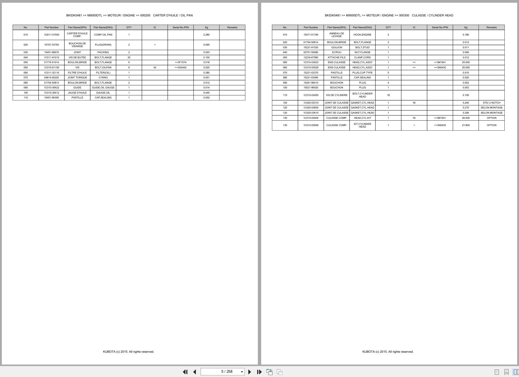 Kubota Tractor M9000DTL Spare Parts Catalog EN FR (2)