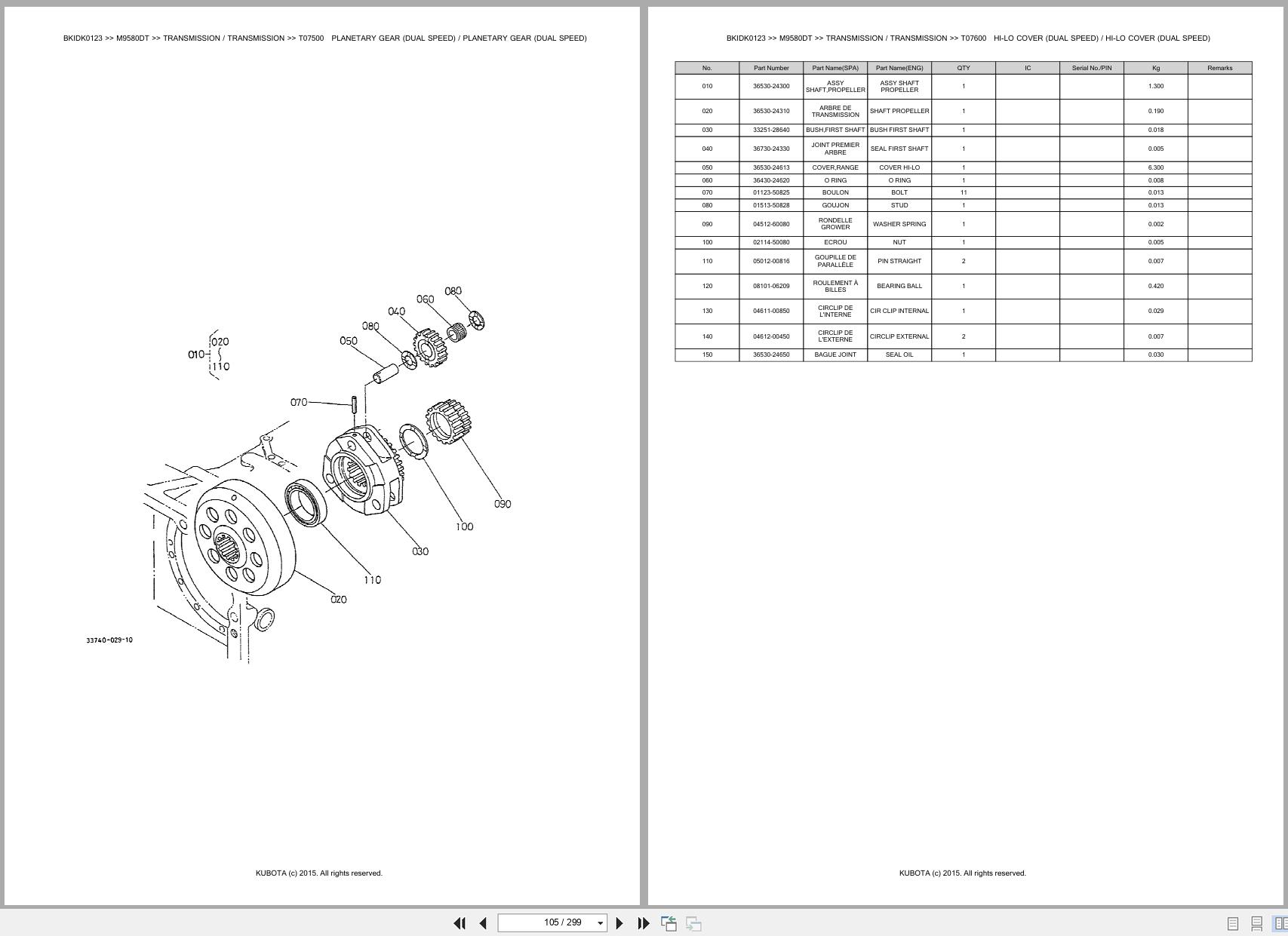 Kubota Tractor M9580DT Spare Parts Catalog EN FR (3)