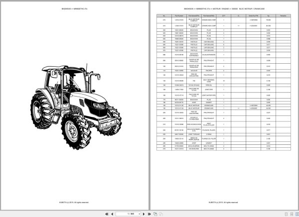 Kubota Tractor M9960DTHC ITA Spare Parts Catalog EN FR (1)