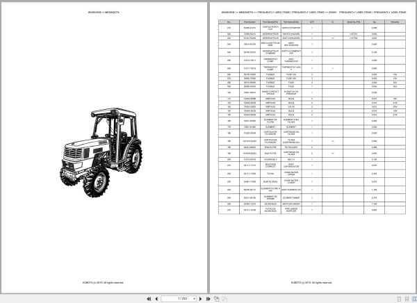 Kubota Tractor ME8200DTN Spare Parts Catalog EN FR (1)