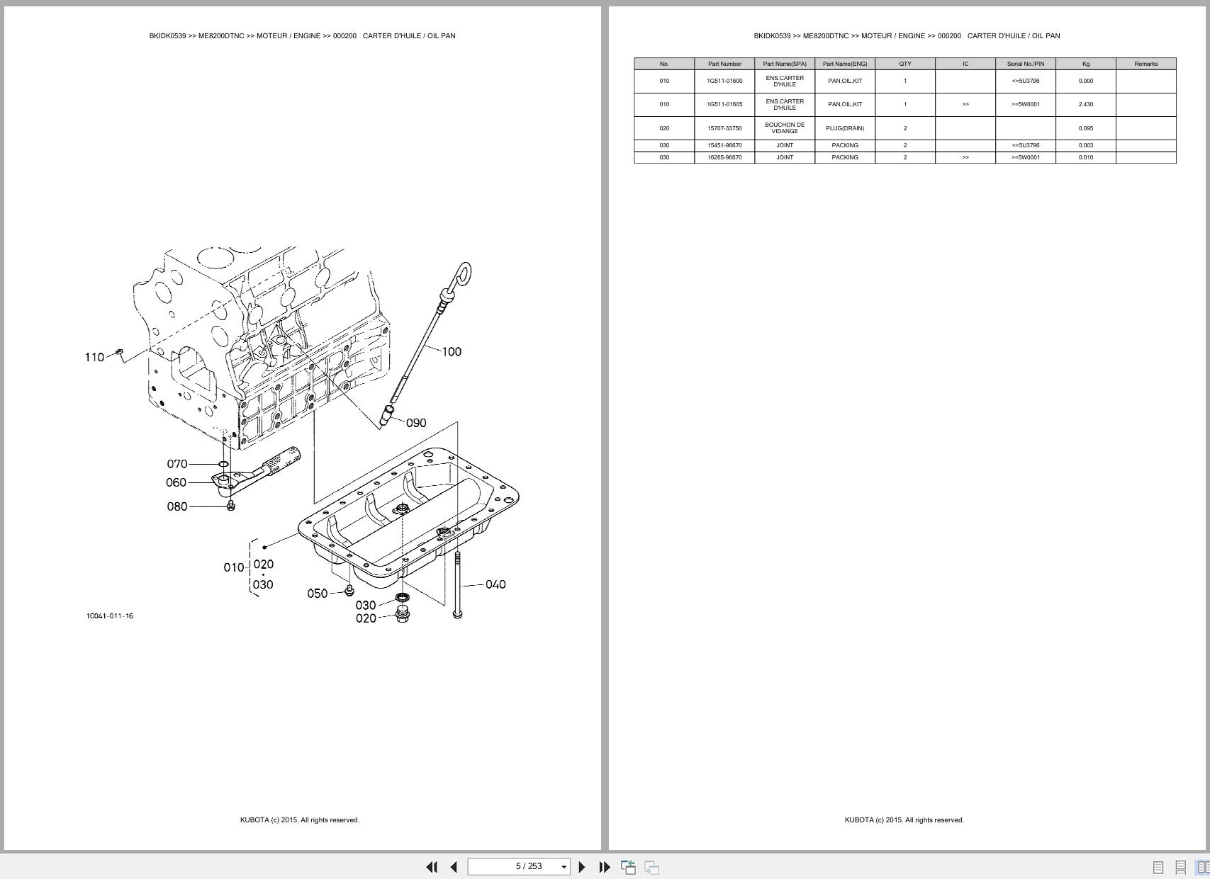 Kubota Tractor ME8200DTNC Spare Parts Catalog EN FR (2)