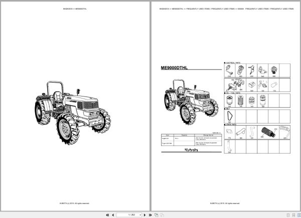Kubota Tractor ME9000DTHL Spare Parts Catalog EN FR (1)