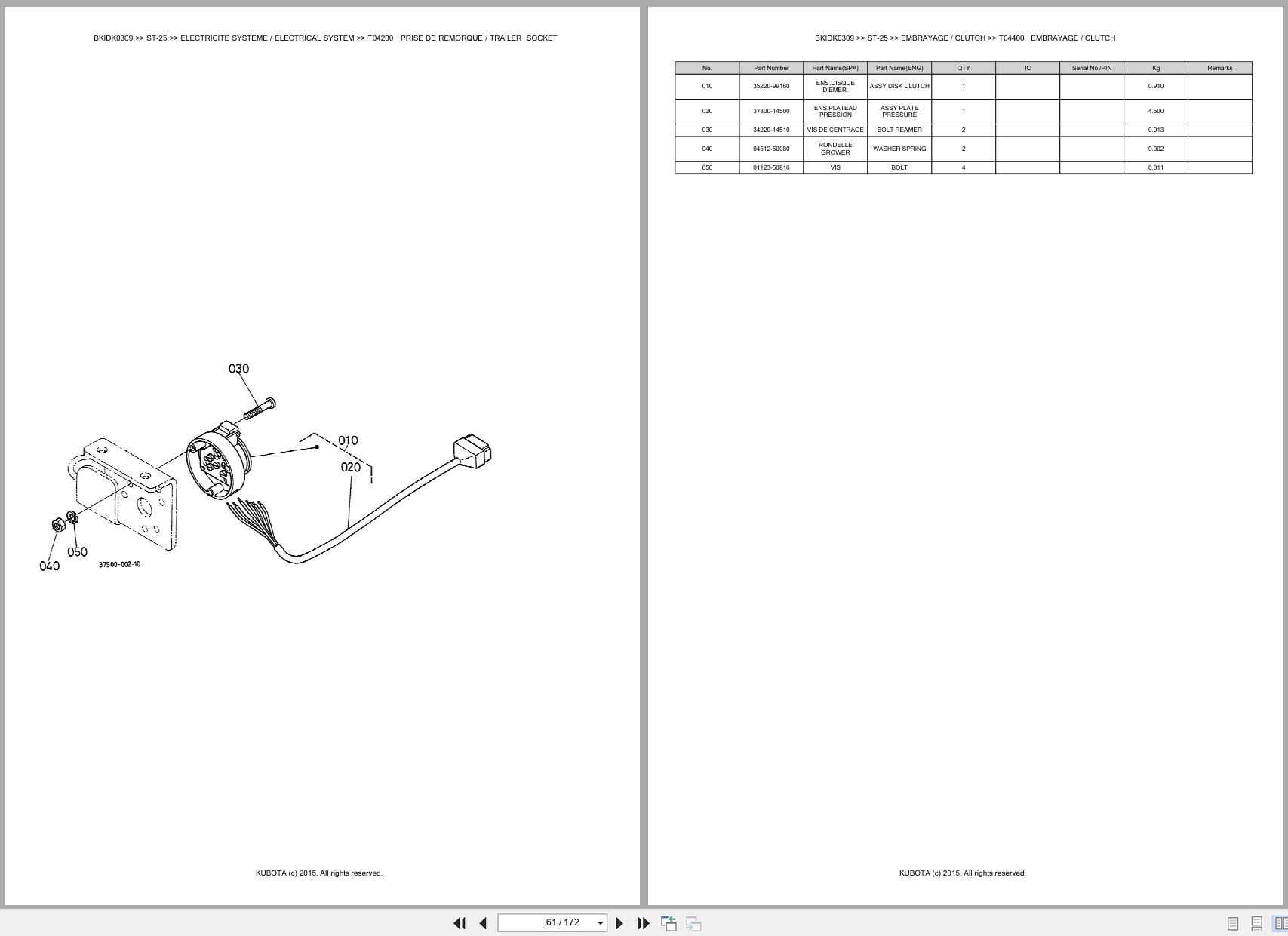 Kubota Tractor ST 25 Spare Parts Catalog EN FR (3)