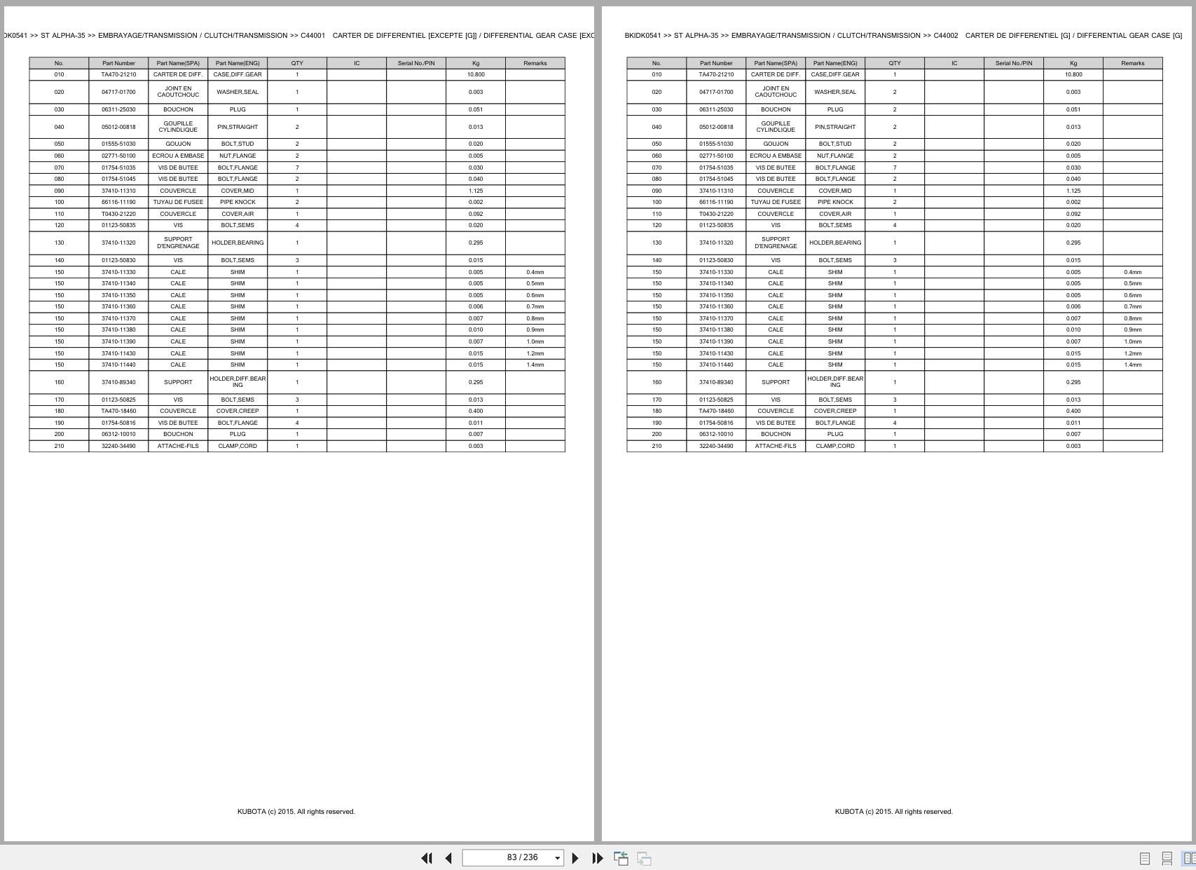 Kubota Tractor ST ALPHA 35 Spare Parts Catalog EN FR (3)