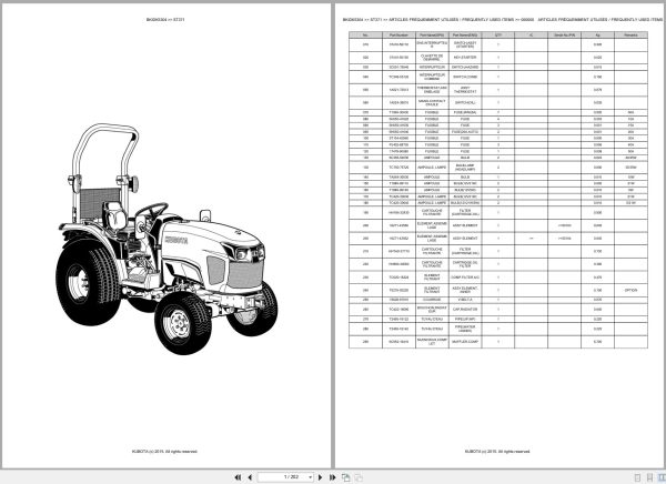 Kubota Tractor ST371 Spare Parts Catalog EN FR (1)