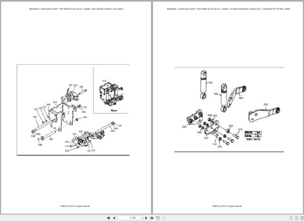 Kubota Tractor STV32 STV36 STV40 Relevage Avant Spare Parts Catalog EN FR (2)