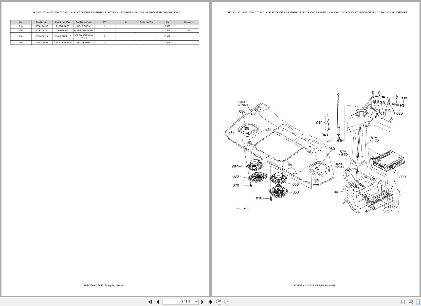 Kubota Utility Tractors M125GXDTC24 3 Spare Parts Catalog EN FR (3)