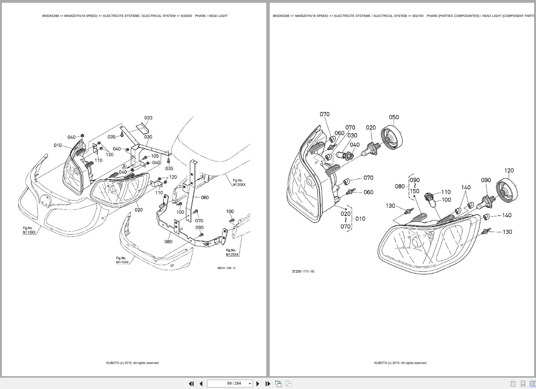 Kubota Utility Tractors M4062DTH 18 Speed Spare Parts Catalog EN FR (3)