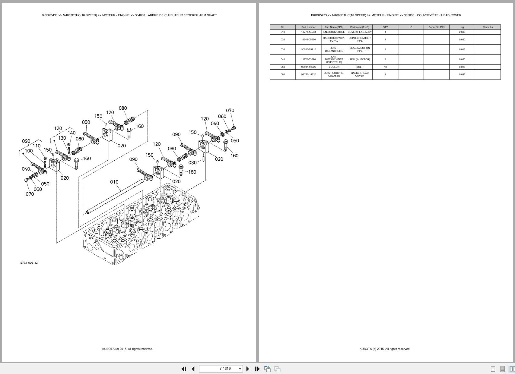 Kubota Utility Tractors M4063DTHC 18 Speed Spare Parts Catalog EN FR (2)