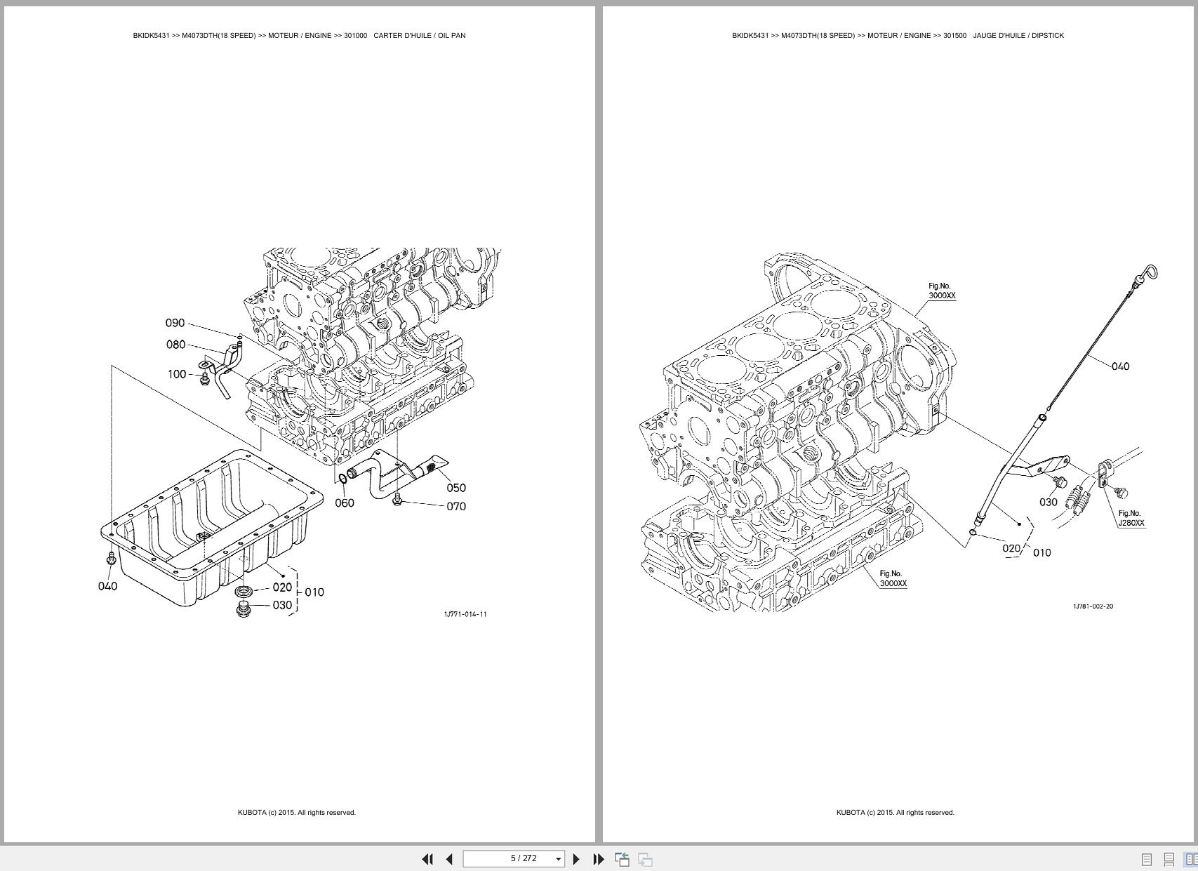 Kubota Utility Tractors M4073DTH 18 Speed Spare Parts Catalog EN FR (2)
