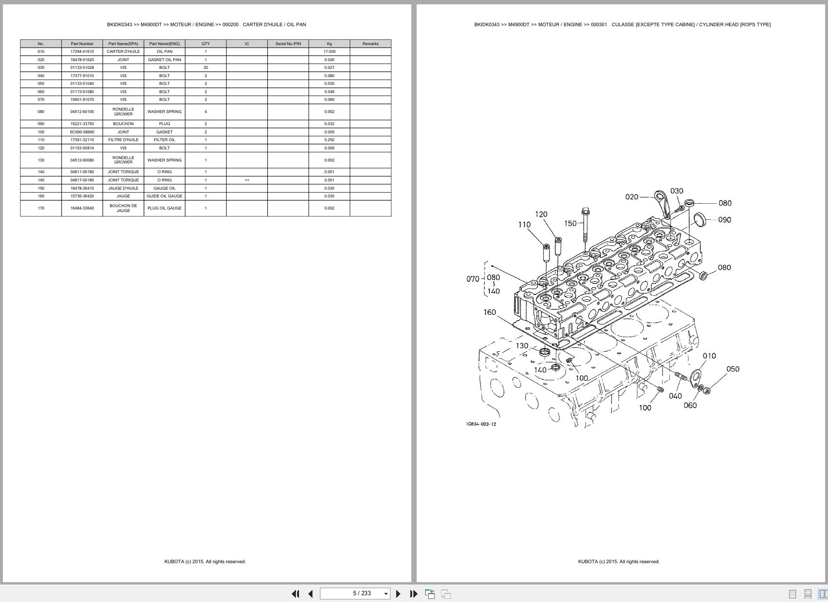 Kubota Utility Tractors M4900DT Spare Parts Catalog EN FR (2)