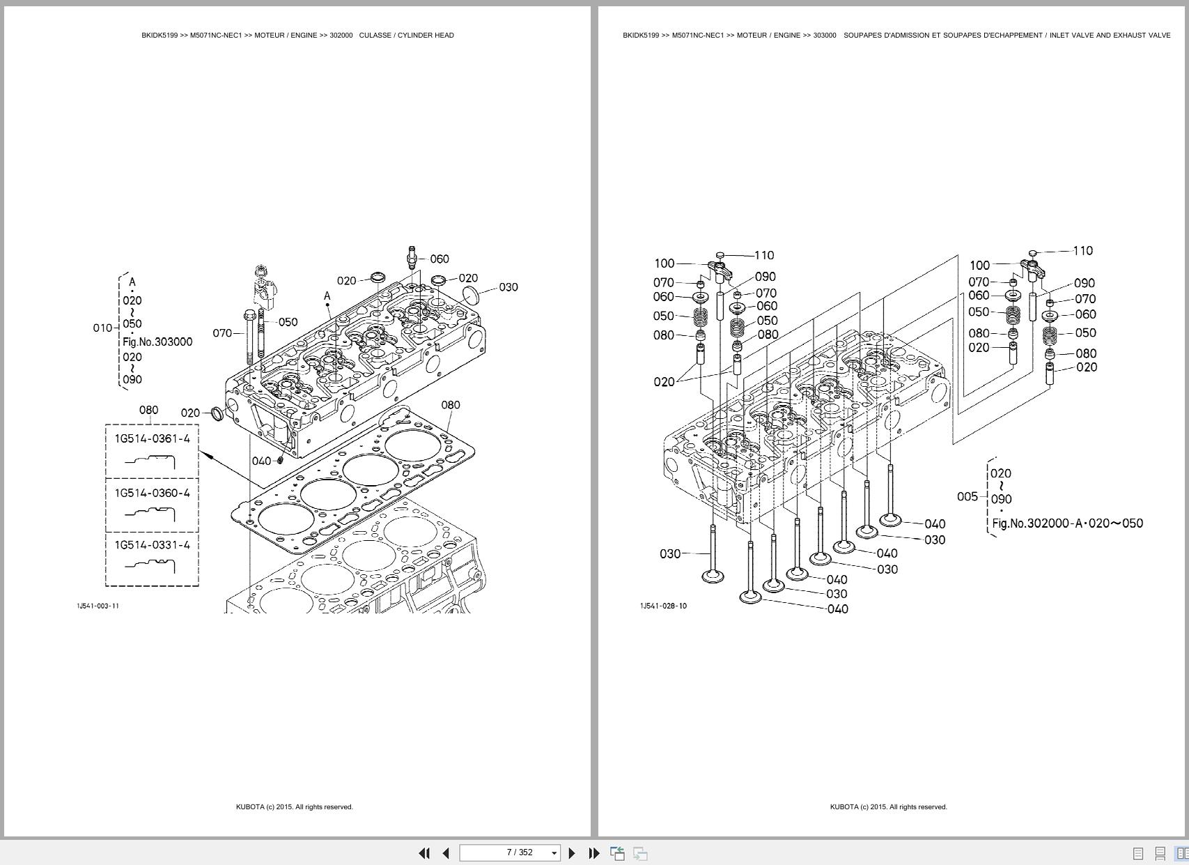 Kubota Utility Tractors M5071NC NEC1 Spare Parts Catalog EN FR (2)